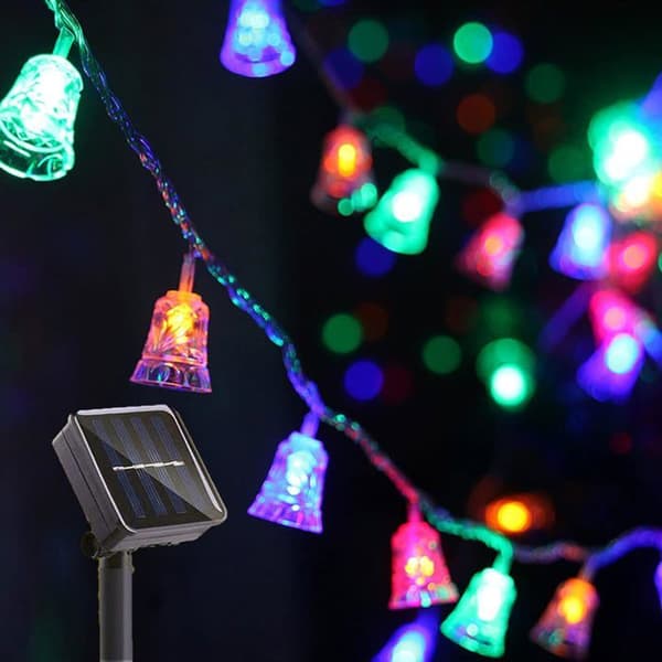 Udendørs solcellelyskæde, 6,4 meter, 30 LED'er, solcellelyskæde, julelyskæde