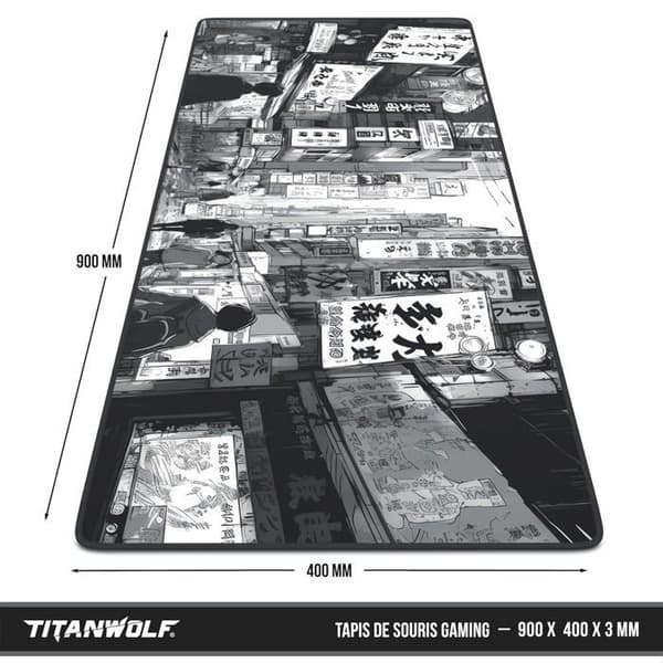 XXL Gaming Musematte 900x400x3mm, Musematte, Ekstra Stor Stoff Gaming Skrivebordsmatte, Sklisikker Base
