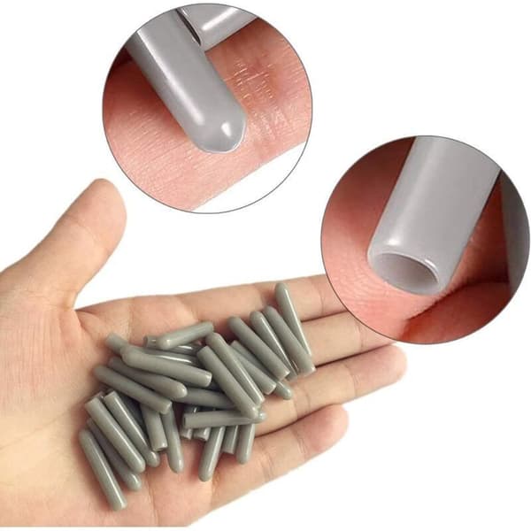 Oppvaskmaskinhetter, 100 stk. Rustfrie PVC-deksler. Beskyttelse for pinner. Rask, limfri installasjon.