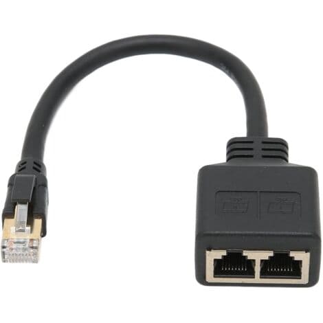RJ45 1-til-2 Port Splitter Adapter – Forgyldt CAT8 Netværkskabel – Ethernet-forbindelse til Kontor og Hjem