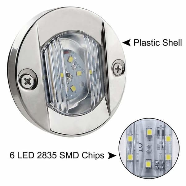 Sæt med 4 12V LED bådlys - Runde marine lys - LED hækmonteringslys - Til båddæk (grøn)