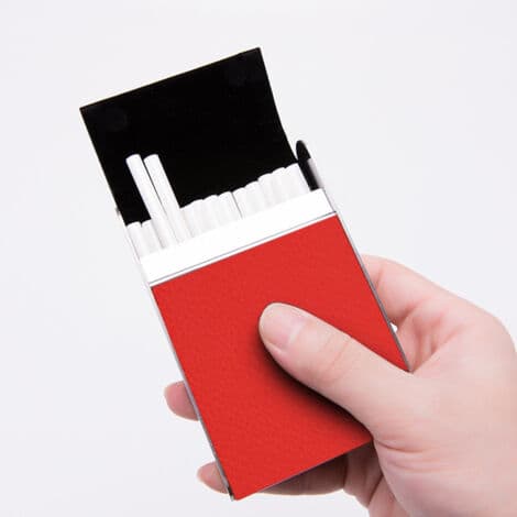 Rummer 20 cigaretter i rustfrit stål, cigaretetui til kvinder (rød)