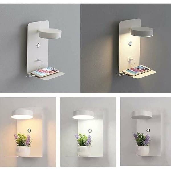 LED væglamper - 2-pak - 12W - Dæmpbar - USB - Grå