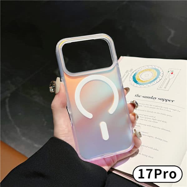For iPhone 17/iPhone 17 Pro/iPhone 17 Promax mobildeksel, lasergradient magnetisk mobildeksel iPhone 17 Pro iPhone 17 Pro