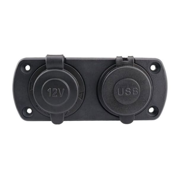 12-24V Dobbelt USB-stik med grøn LED-displayadapterpanelkontakt til båd og bil