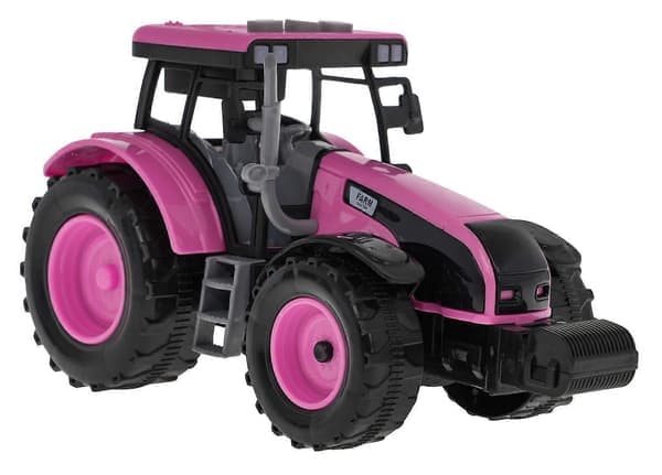Interaktiv lyserød traktor med lyde og LED-lys til børn