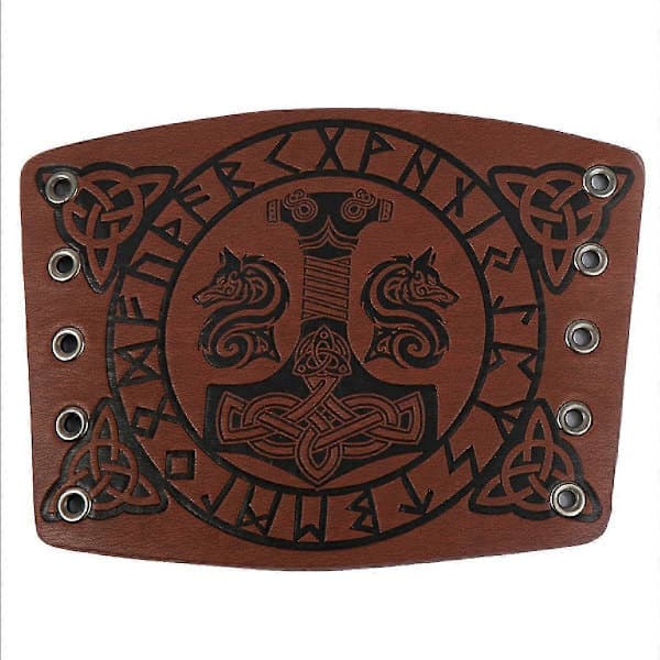 Armbeskytter, præget kunstlæder armrustning, middelalderlig kunstlæder armbind til Larp Brun
