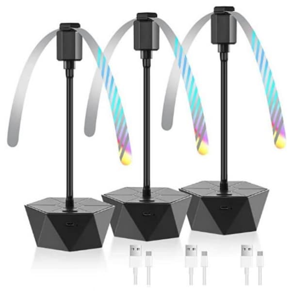 3-delt automatisk USB-flueafvisende ventilator, foldbar og hængende afvisende ventilator