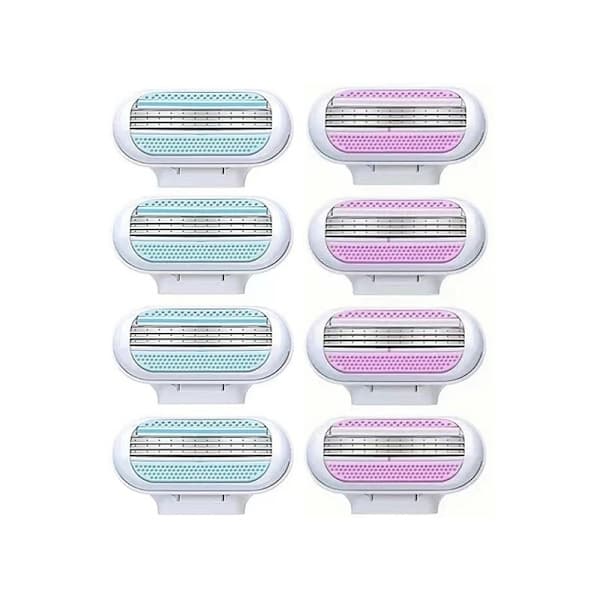 8-pak barberblade til kvinder - Kompatibel med Gillette Venus Blå