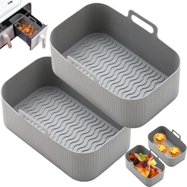 Tilbehør til airfryer-kurv - 2 stk gjenbrukbart airfryer-formtilbehør, non-stick airfryer-fat
