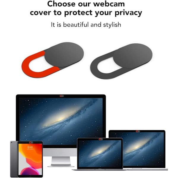 Beskyttelse til bærbar webcam 8 stk (4 sorte + 4 røde) Webcam-beskyttelse KIWI d DXGHC