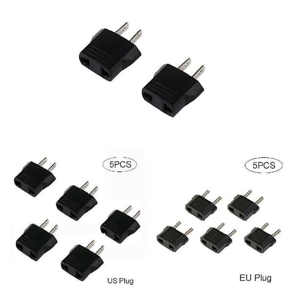 5 stk 110V til 220V konverteringsadapterplugger Reiseadapteromformer EU-plugg