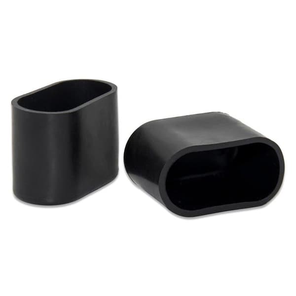 Sæt med 8 ovale bløde PVC-benkapper til stole-, bord- og møbelben, 15 x 30 mm, sort