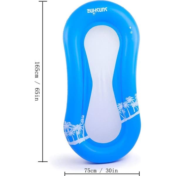 Voksen Pool Float med Float Head, Halvt Nedsænket Liggestol Net Oppustelig Madras Pool Legetøj