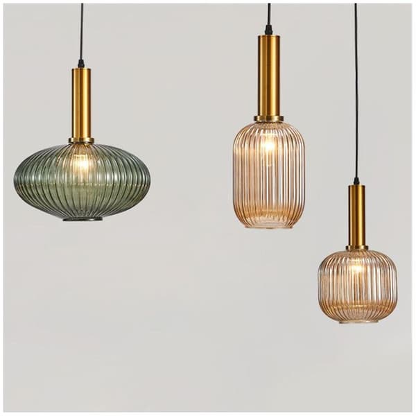 Toolight – Rund Grøn Glas Pendellampe – 1 E27 Lys – Dimensioner 24.5x24.5x28.5cm – Moderne og Ridsefast Design – 1-PUNKT
