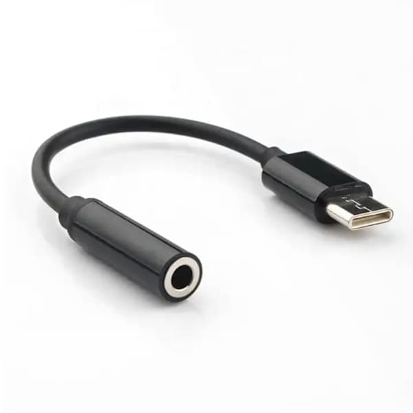 iPhone 16 USB-C - 3,5 mm -adapteri - MUSTA musta