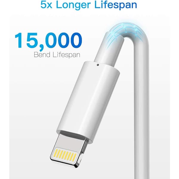 3 kpl 2 metrin iPhone-latauskaapeli, USB-Lightning-kaapeli, iPhone-kaapeli yhteensopiva iPhonen kanssa