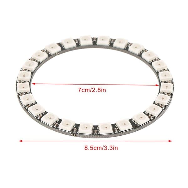 5V 24-Bit LED-ringlys WS2812B 5050 LED-ring kompatibel med LED-display, med integrerede drivere