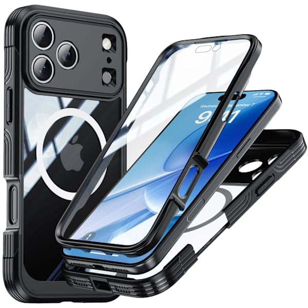Støtsikkert 9H glassdeksel til iPhone 17/iPhone 17 Pro/iPhone 17 Pro Max - Full beskyttelse med magnetisk design iPhone 17 iPhone 17