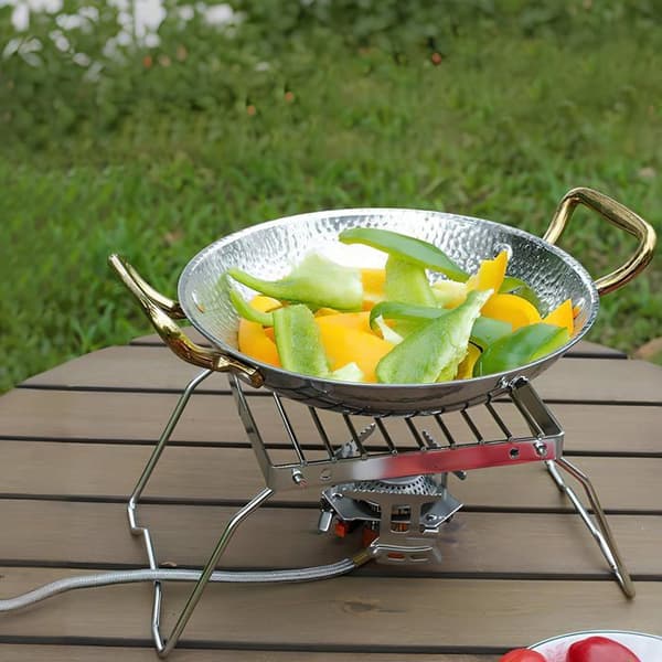 Sammenklappelig grill, bærbar sammenklappelig campingstander i rustfrit stål, ultralet bålplads grill