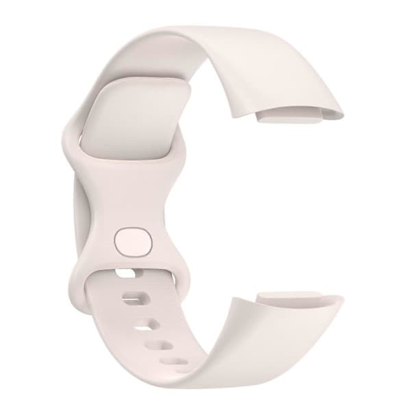 Til Fitbit Charge 6 / 5 xDfind Silikone Armbånd Moon White L