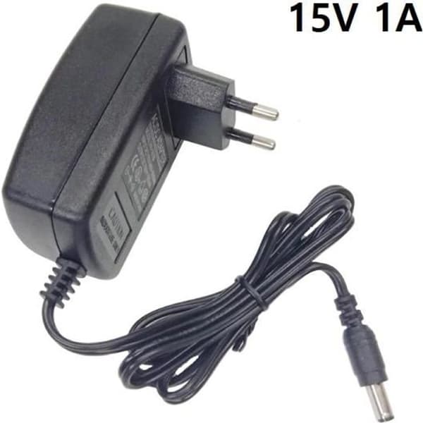 Universal AC/DC 15V 1A Opladeradapter EU-stik 5,5 mm*2,5 mm spids
