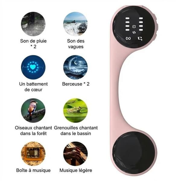 Bluetooth 5.4-hovedtelefoner til søvn, indbygget i en pude, med hvid støj, stereolyd og bas, og søvntimer - pink