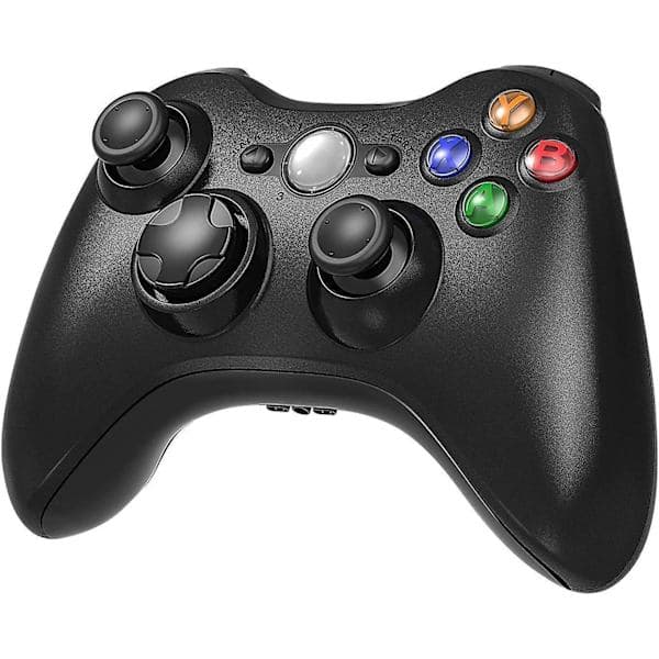Trådløs controller til Xbox 360, Finydr Xbox 360 Joystick Trådløs Game Controller til Xbox & Slim 360 Pc (Sort) [SFF]