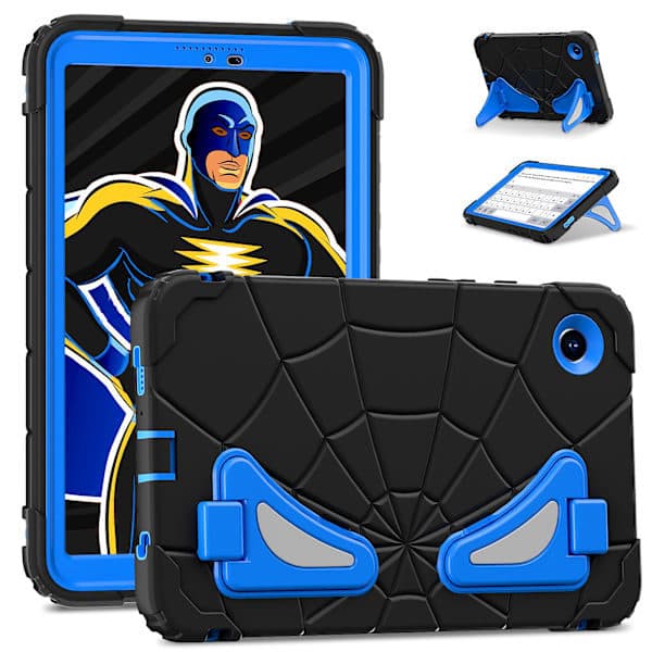 Barneveske til iPad 9. generasjon, iPad 8./7. generasjon, etui med solid stativ til iPad 10.2, robust støtsikkert iPad 10.2-etui Black and blue