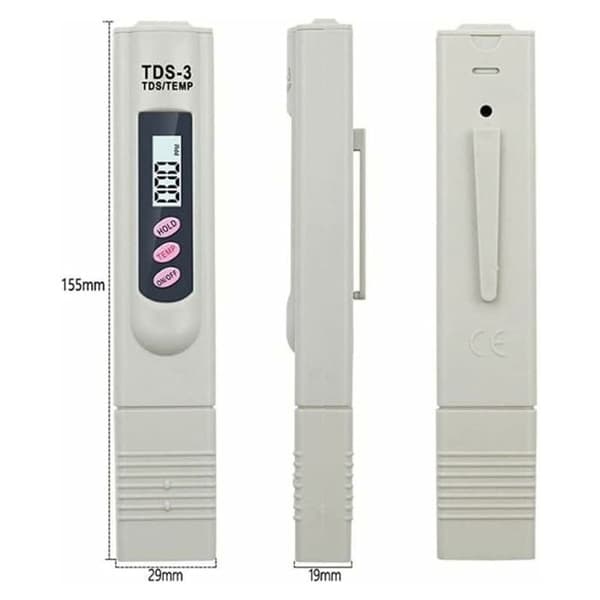 Bærbar Digital LCD TDS-3 Drikkevandsmåler, Vandkvalitetstester, Temperatur- og PPM-pen, Renhedstester