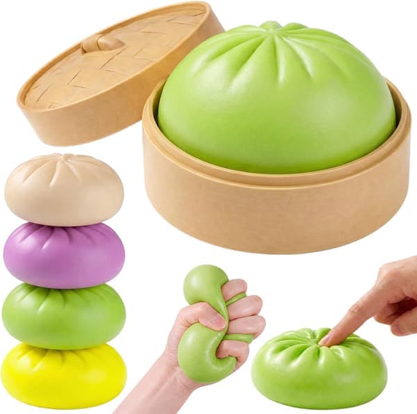 Dumpling Squishies Mystery Box, Mjuk Dumpling Stressavlastande Sensorisk Leksak för Vuxna (Grön) Grön-a Green-a