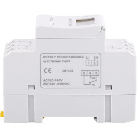 LCD Digital Timer AC 220V – 16 koblingsgrupper – Ugentlig programmering – DIN-skinne montering – 15A strøm – 3000W effekt