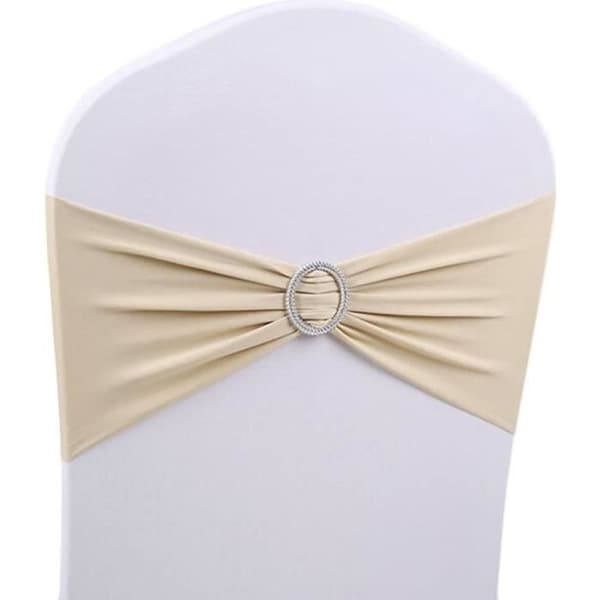 Stolsrosetter - 50 stycken - Champagne - 15x35cm - Chic elegans