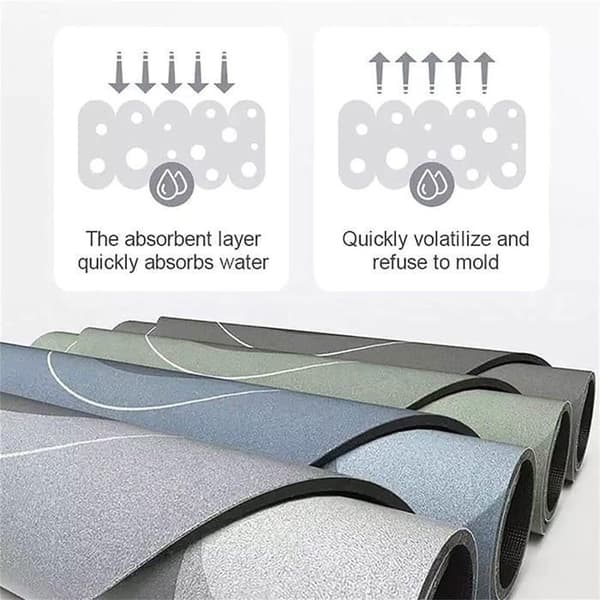 Gulvmåtte - Lysegrå - Skridsikker - Vand- og olieabsorberende - 40 x 120 cm