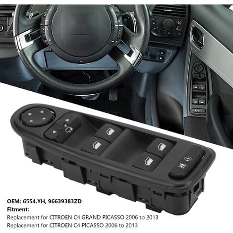 C4 Picasso Vindusheisbryter 6554.YH Vindusheisbryterknapp for Citroen C4 Grand Picasso