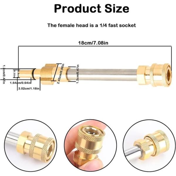 Högtryckstvättadapter för Bosch AQT, 6,35 mm snabbkoppling, tillbehör för högtryckstvätt, etc.