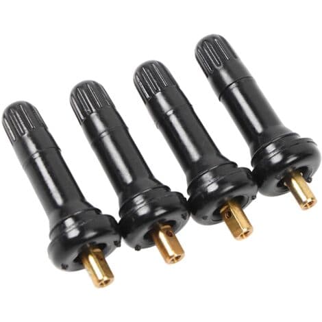 Lufttæt dækventilspindel til Ford tryksensor – Holdbart gummi – 4-delt sæt – Nem, værktøjsfri installation
