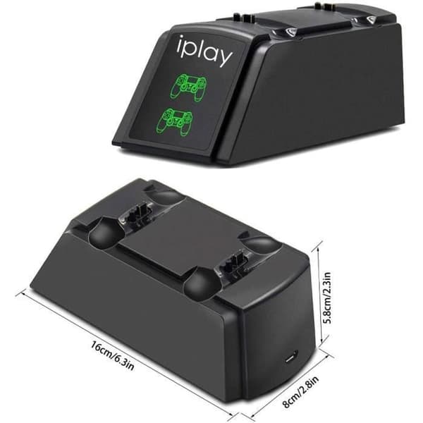 PS4-kontrollerlader, PS4-lader med USB-kabel og LED-indikator, PS4-kontrollerstativ for PS4/PS4Pro/PlayStation4/PS Slim