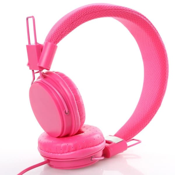 Bærbare kablede hodetelefoner for barn Stilige hodebåndhodetelefoner Rose Red