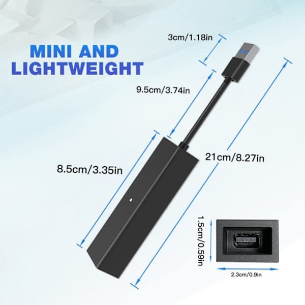 Mini kameraadapter til PS5 til PS VR-adapterkabel sort