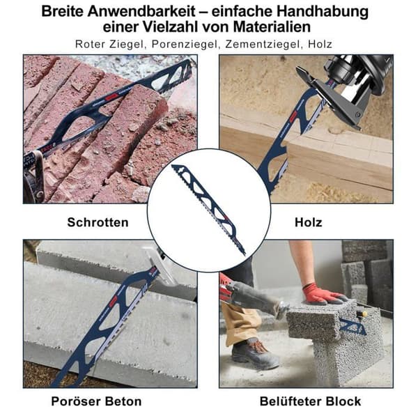Wolframcarbid stål bajonetsavklinge til metal, træ, sten, tilbehør til bajonetsav (455 mm (S2243HM))