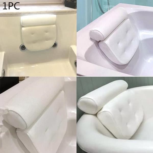 Nackstöd - 3D SPA-kudde Antibakteriell - Badkudde i mesh - Vit