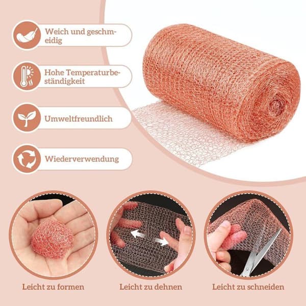 Snigel- och snigelnät, kopparsnigelnät 6m x 127mm, dubbelnät kopparremsa trådnät
