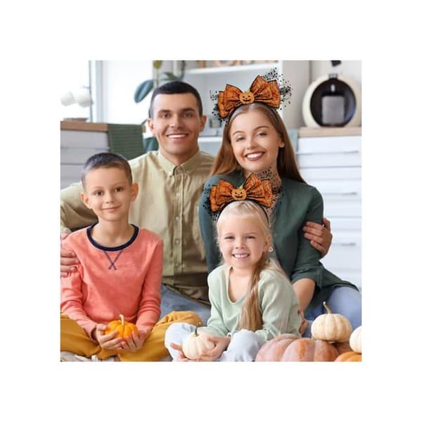Et oransje gresskarhårbånd, perfekt til Halloween.