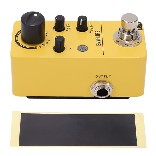 Gul liten elektrisk gitarr effektpedal varm naturlig dynamisk simulerad mini bas effektpedal ersättning