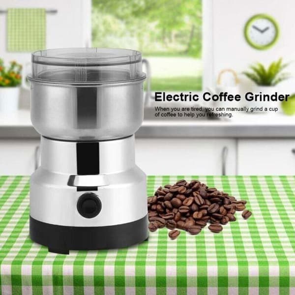 Elektrisk kaffekværn, multifunktionel kværn, frøkværn, fire knive i rustfrit stål til fin formaling