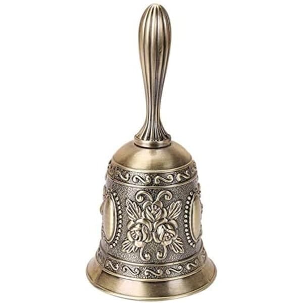 Retro ringklocka Antik handklocka Brons middagsklocka Restaurang serviceklocka Mässing jingle Bröllop klassrum kyrkklocka