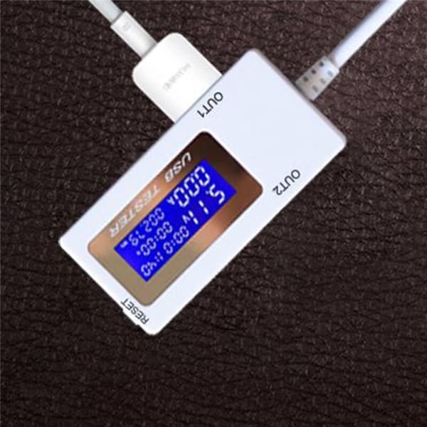 Mini dobbel USB spenningstester USB strømmåler belastningstester overvåker USB-porter digitalt display DC 4-30V 0-5A 0-150W