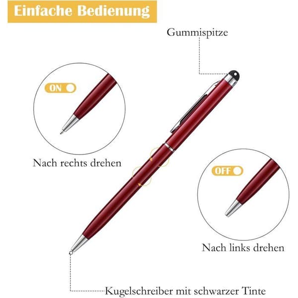 ®RisingFF Kapacitiv Stylus til Tablets med Sort Kuglepen til iPad, iPhone, Tablet, Mobiltelefon