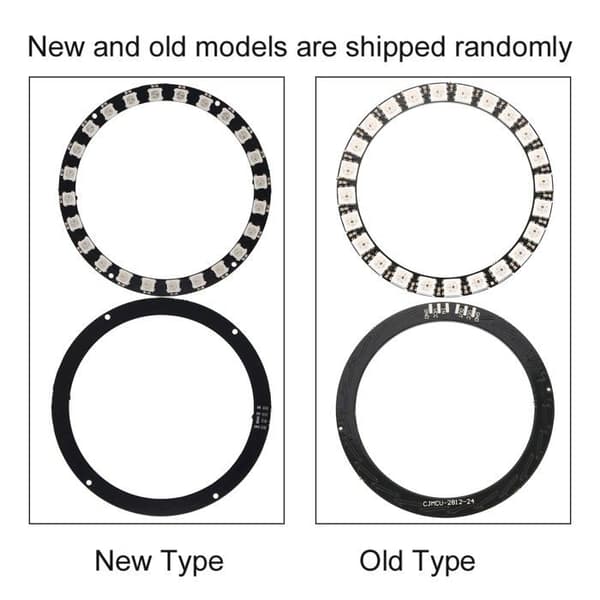 5V 24-Bit LED-ringlys WS2812B 5050 LED-ring kompatibel med LED-display, med integrerede drivere